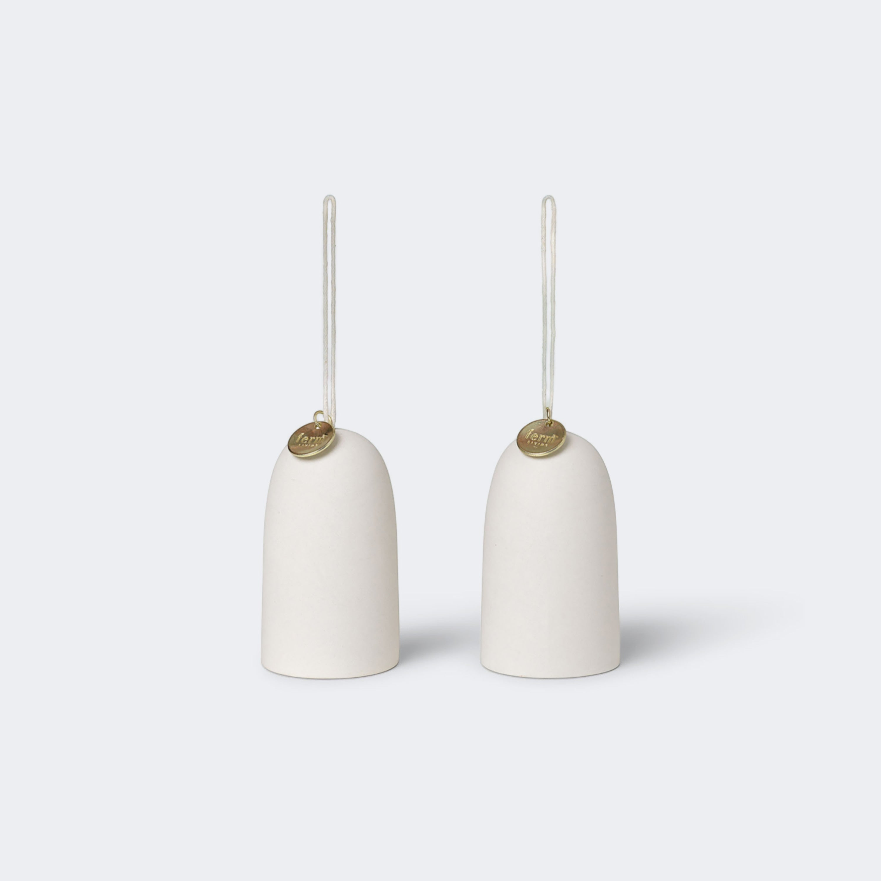 Ferm Living Bell Ceramic Ornaments - Set of 2 Off-White - KANSO