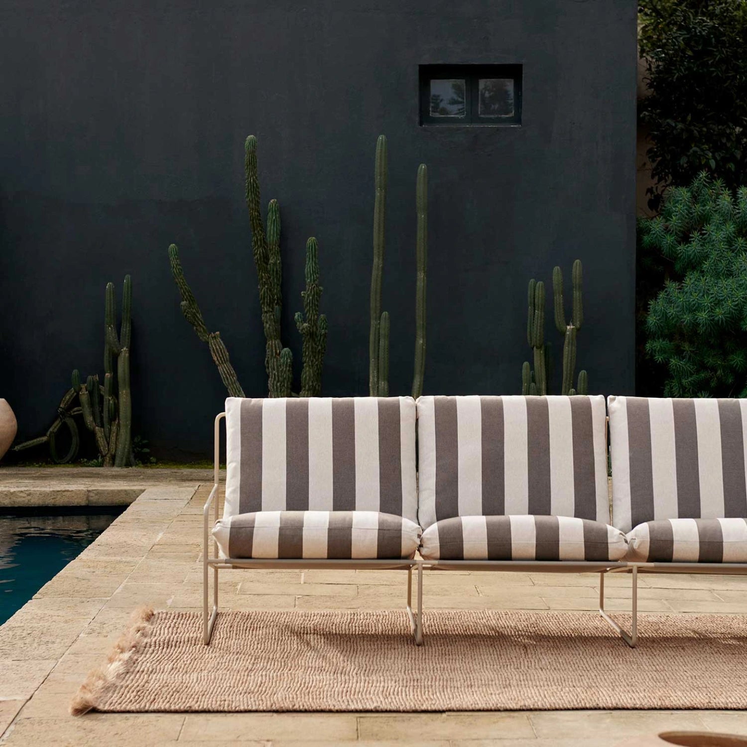 Ferm Living Desert Sofa 3 Seater Stripe - Cashmere Chocolate - KANSO