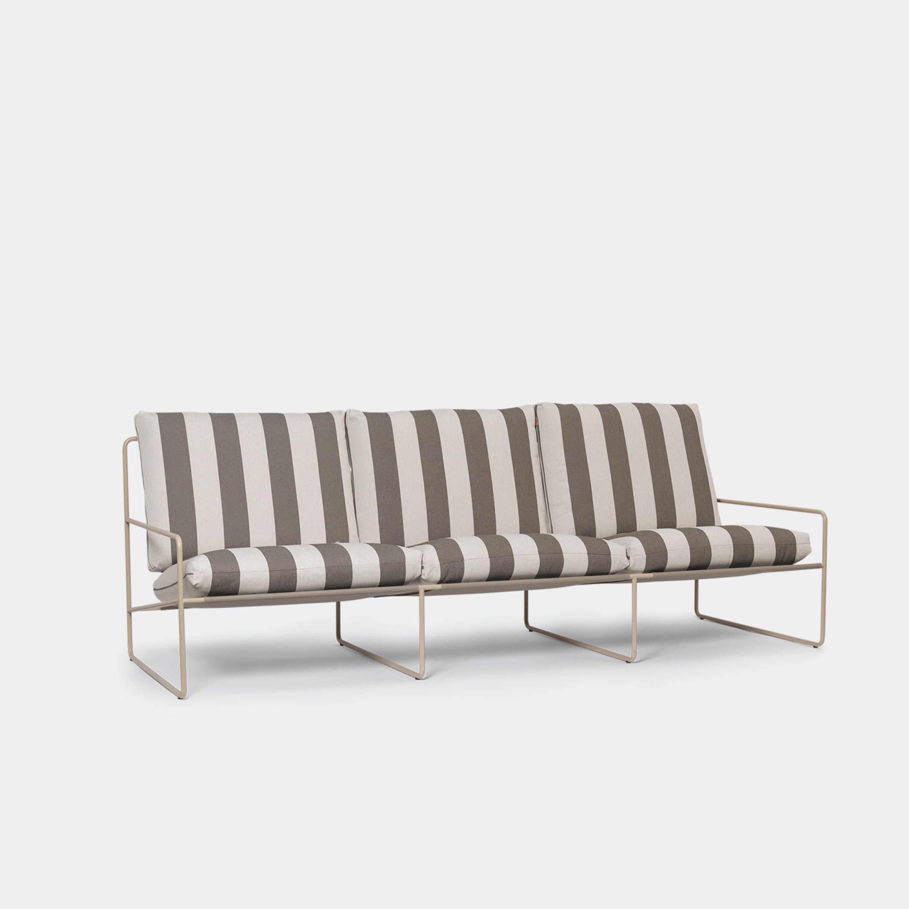Ferm Living Desert Sofa 3 Seater Stripe - Cashmere Chocolate - KANSO