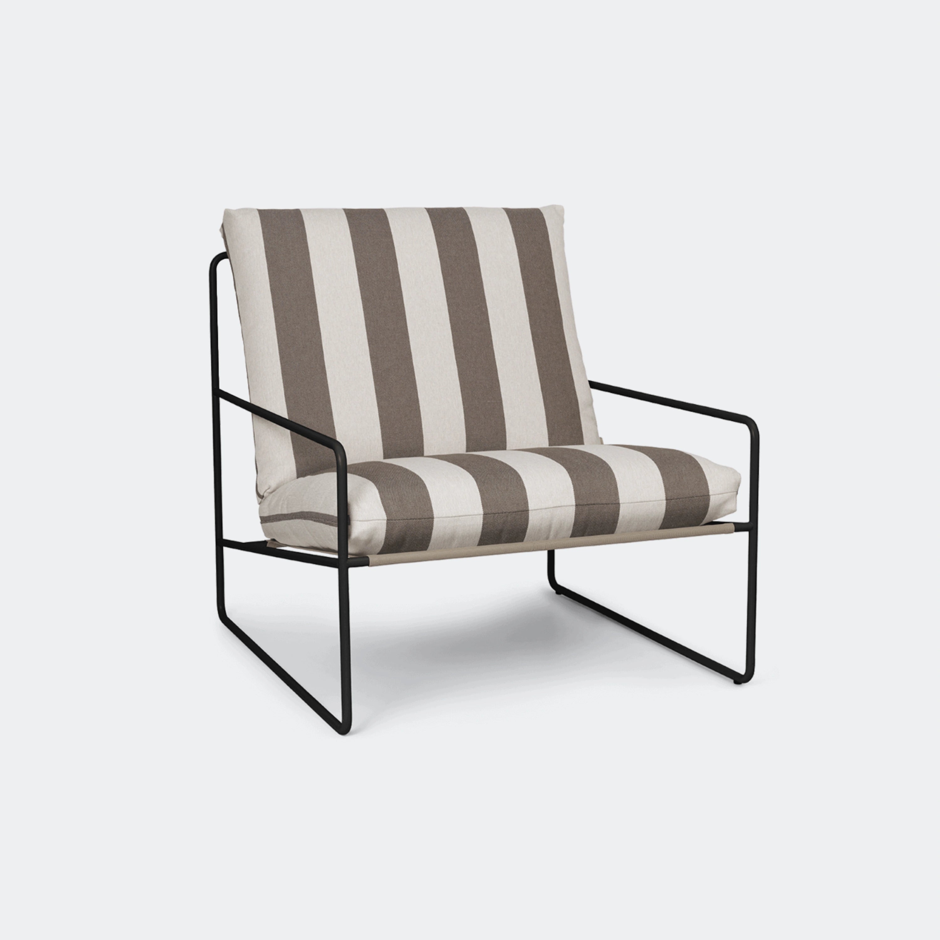 Ferm Living Desert Sofa 1 Seater Stripe - Black Chocolate - KANSO
