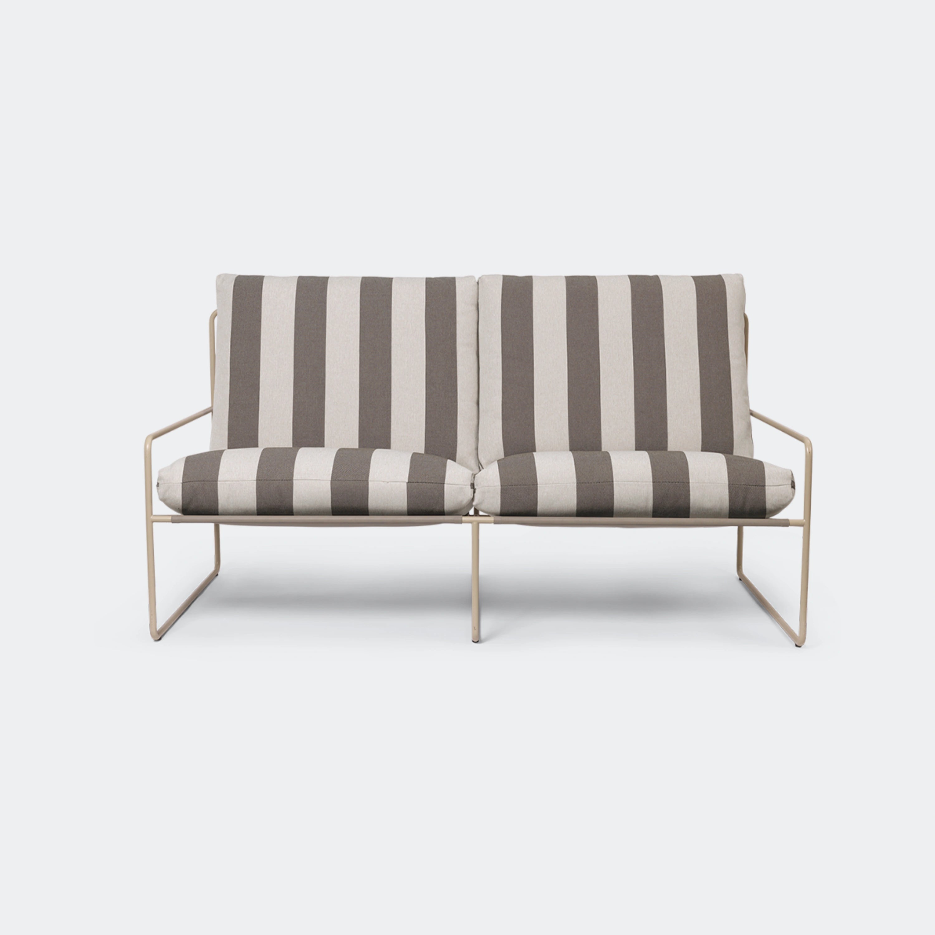 Ferm Living Desert Sofa 2 Seater Stripe - Cashmere Chocolate - KANSO