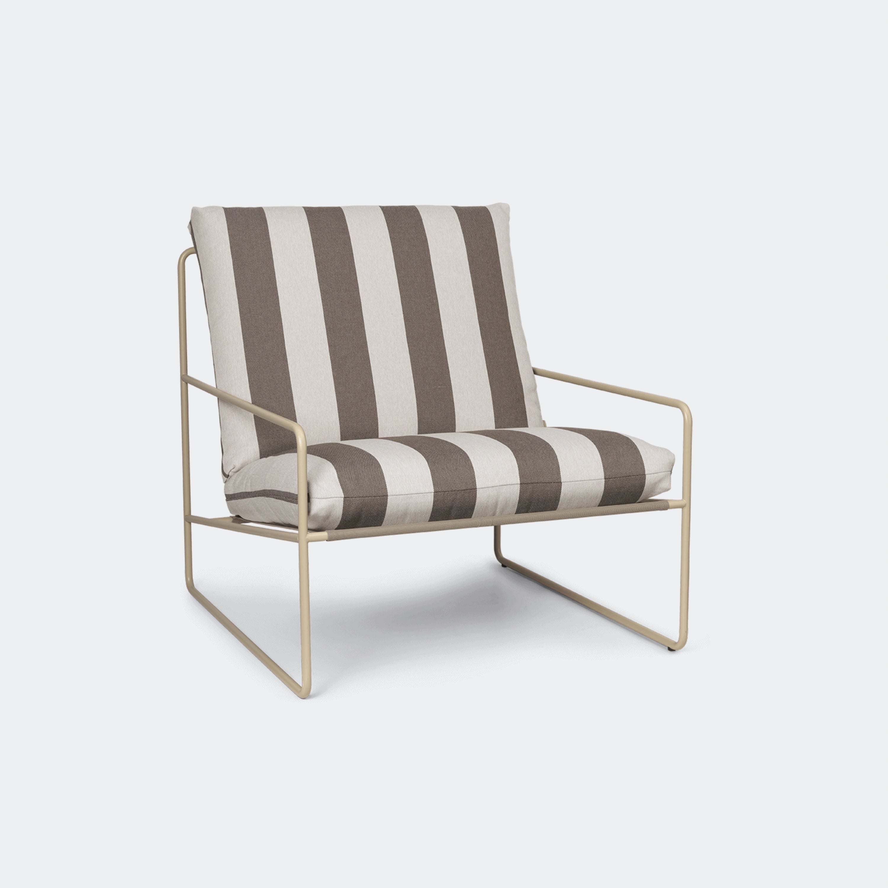 Ferm Living Desert Sofa 1 Seater Stripe - Cashmere Chocolate - KANSO