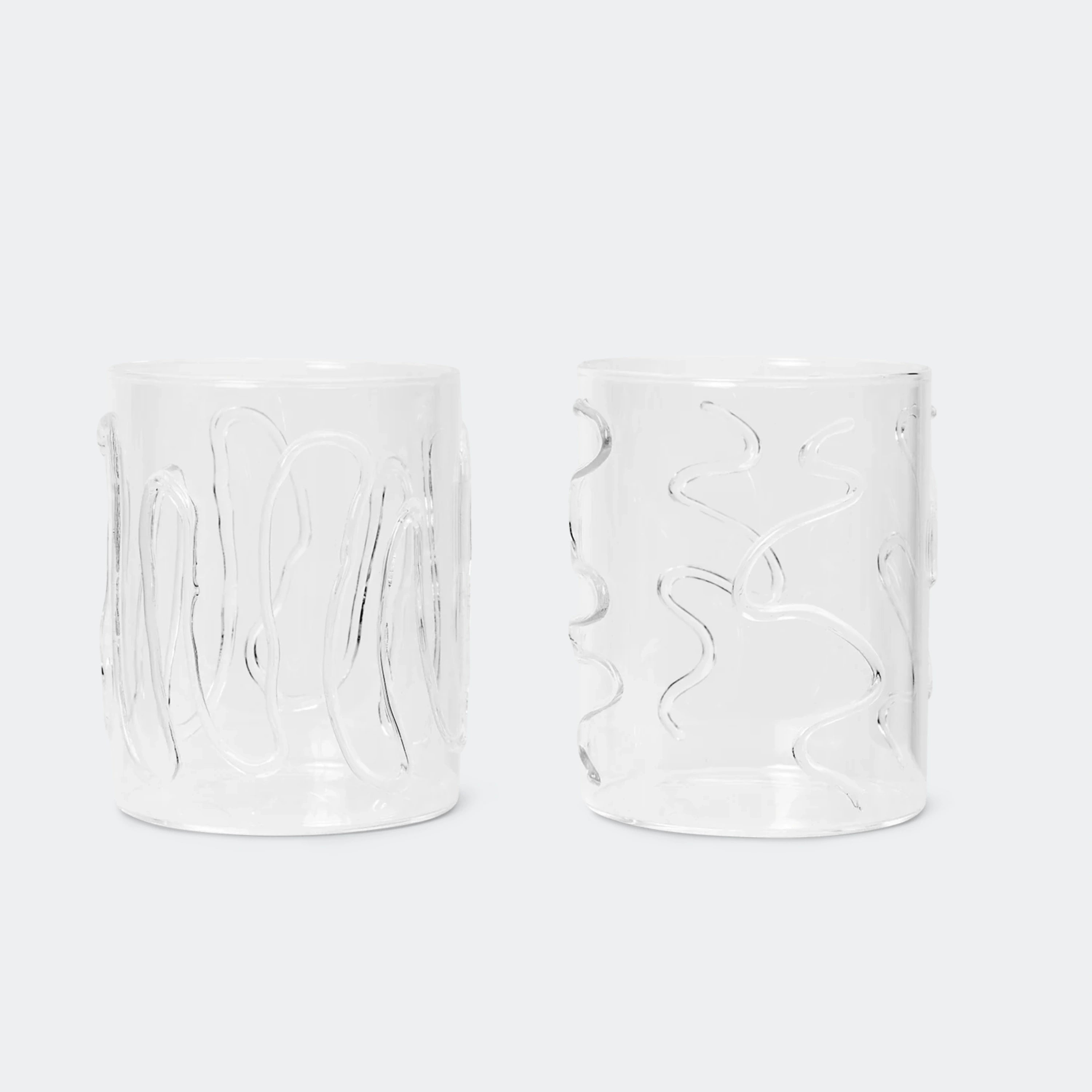 Ferm Living Doodle Glasses, Set of 2 Tall - KANSO#select size_tall