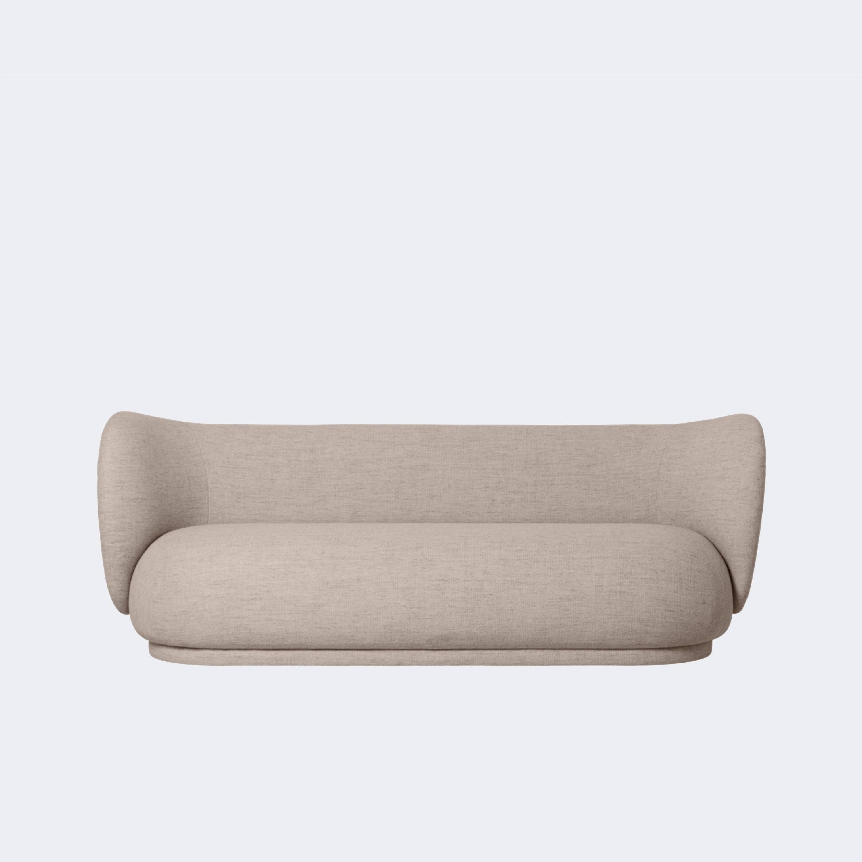 Ferm Living Rico Sofa, 3 Seater Ready To Ship Boucle - Sand - KANSO#Fabric_Boucle - Sand