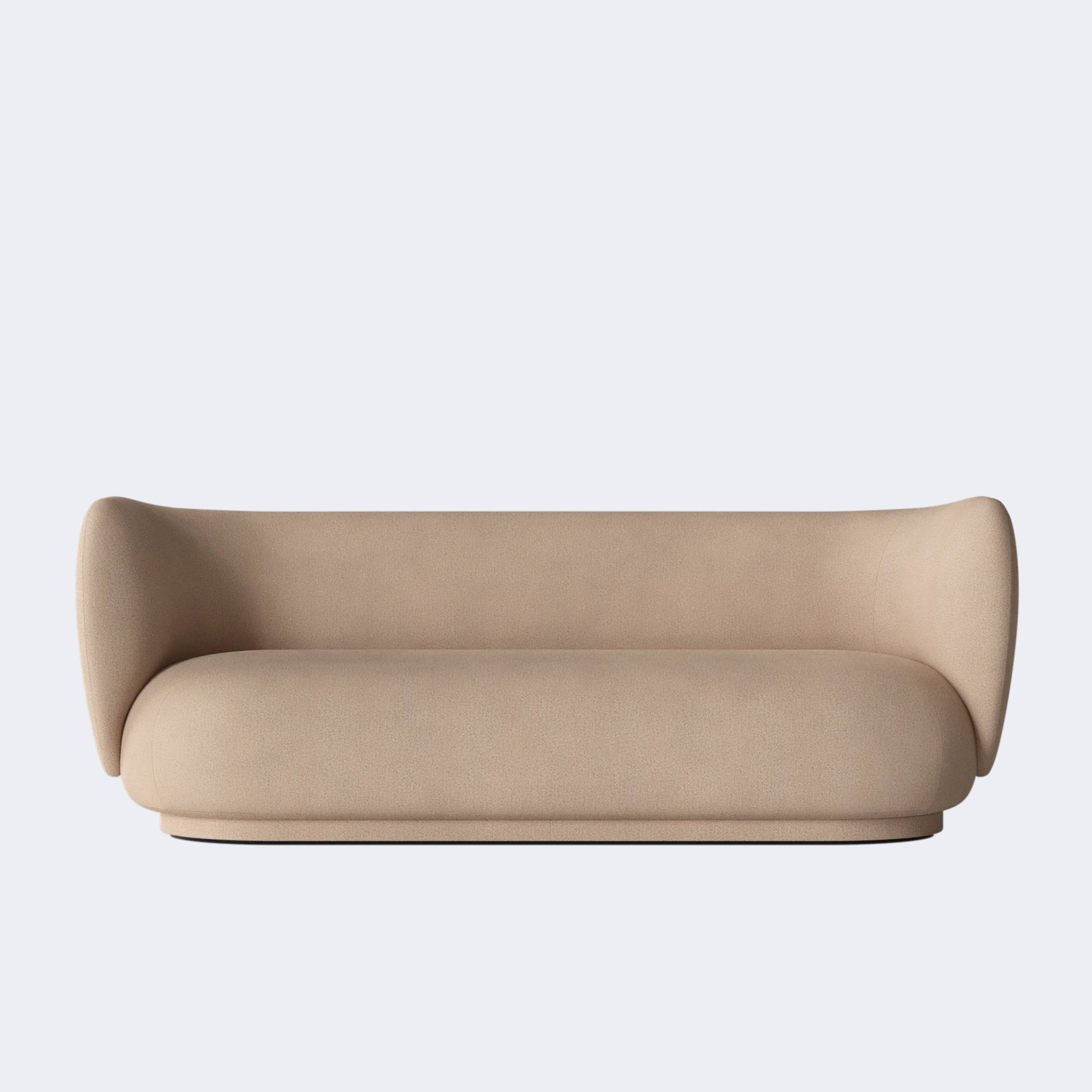 Ferm Living Rico Sofa, 3 Seater Ready To Ship Brushed - Sand - KANSO#Fabric_Brushed - Sand