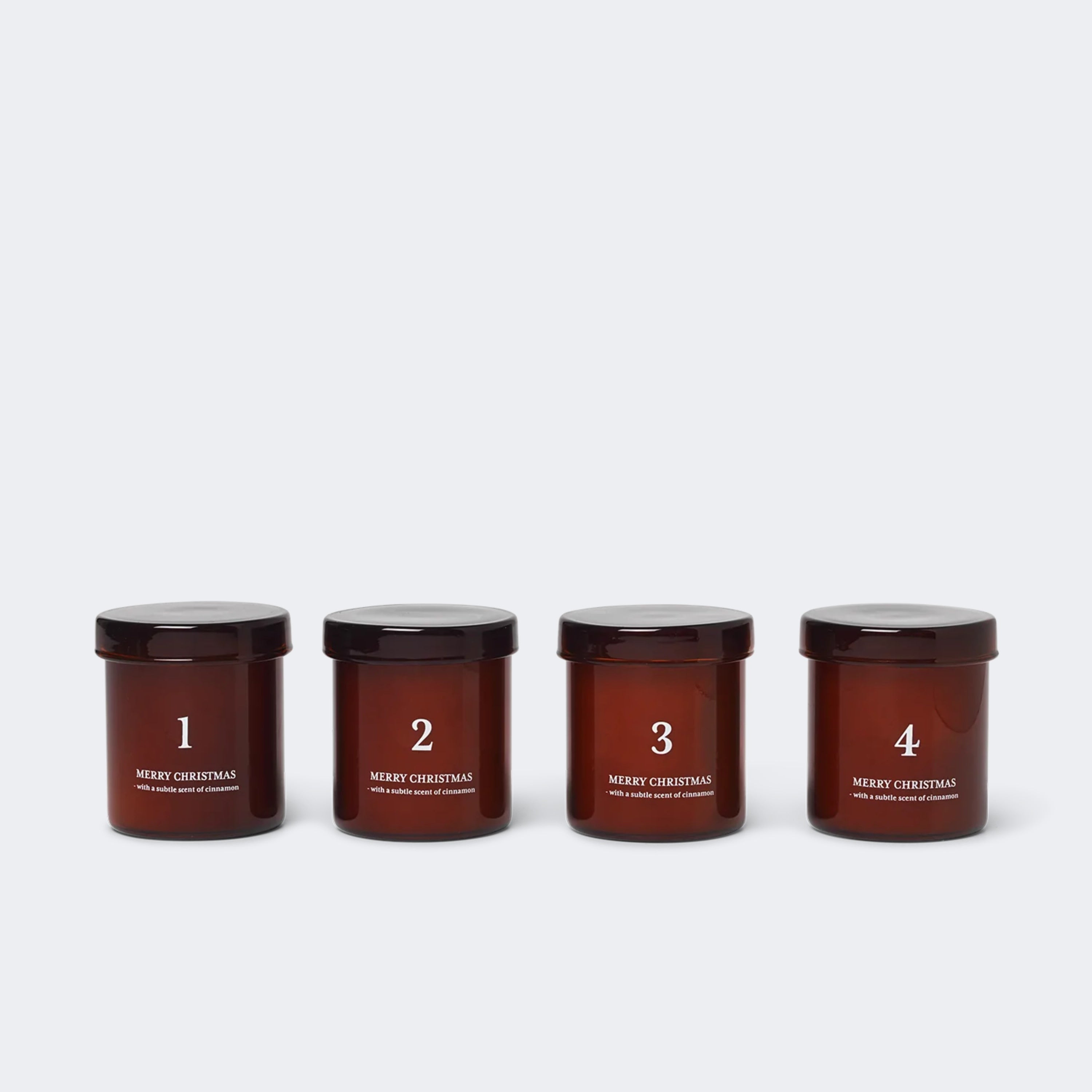 Ferm Living Scented Advent Candles - Set of 4 Red Brown - KANSO#Color_Red Brown