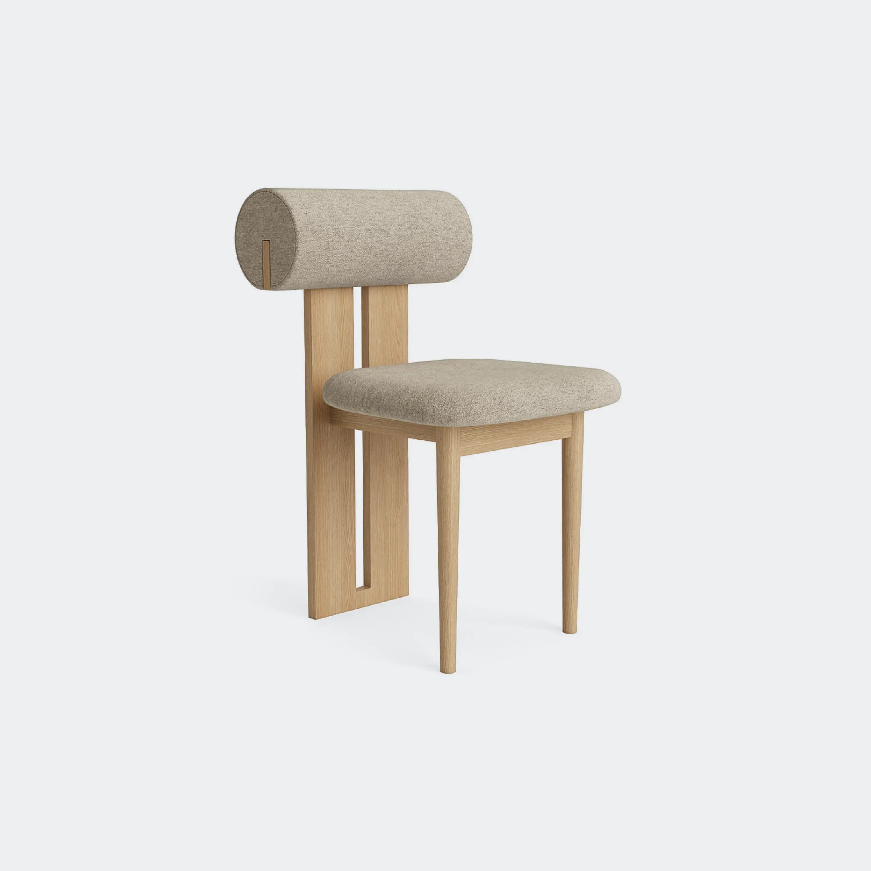Norr11 Hippo Dining Chair Made To Order Natural Oak Barnum Bouclé 3 - KANSO