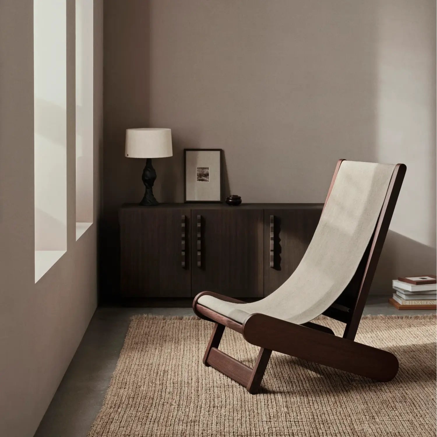 Ferm Living Hemi Lounge Chair Dark Stained/Natural - KANSO