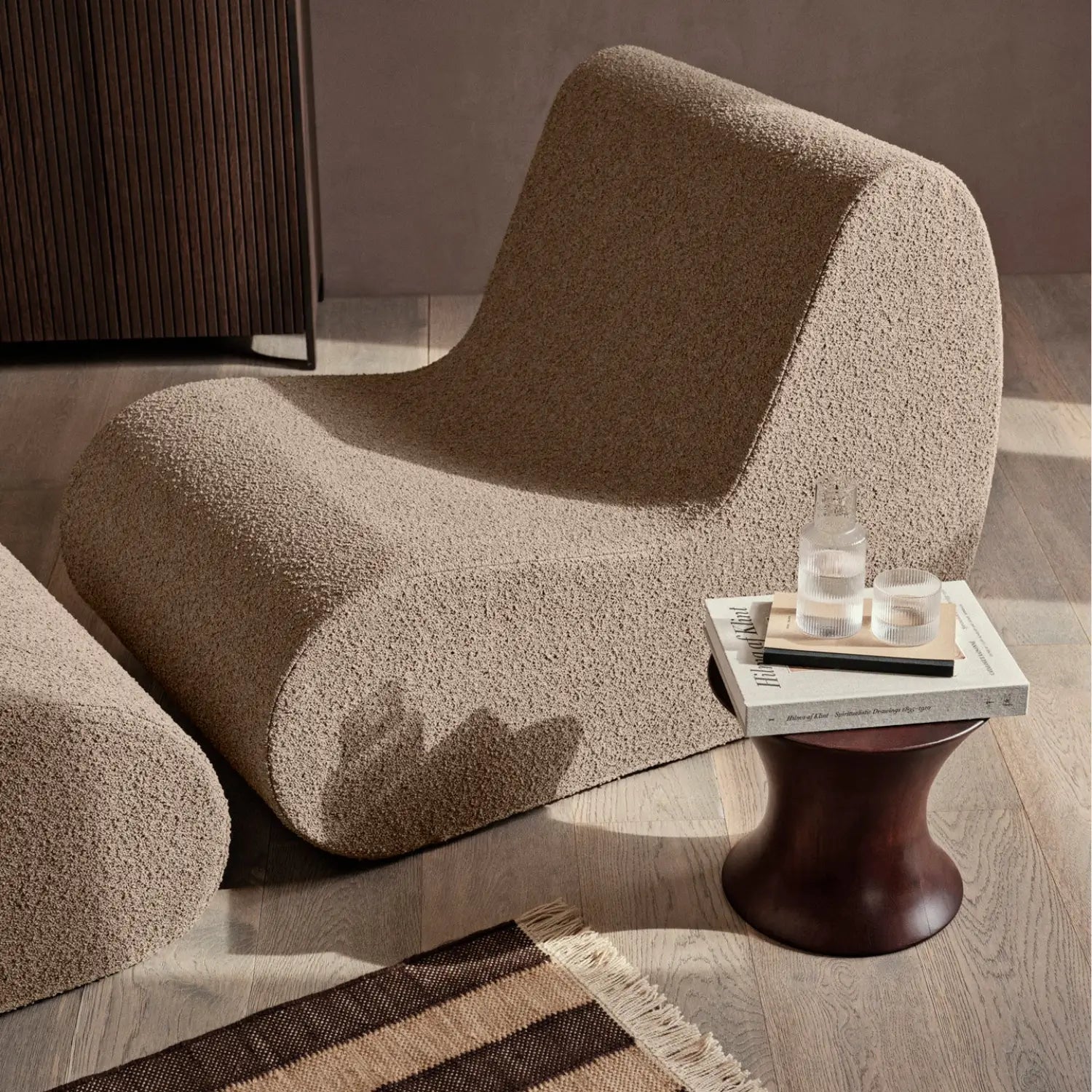Ferm Living Rouli Center Module Pure Bouclé - Sand - KANSO#Upholstery_Pure Bouclé - Sand