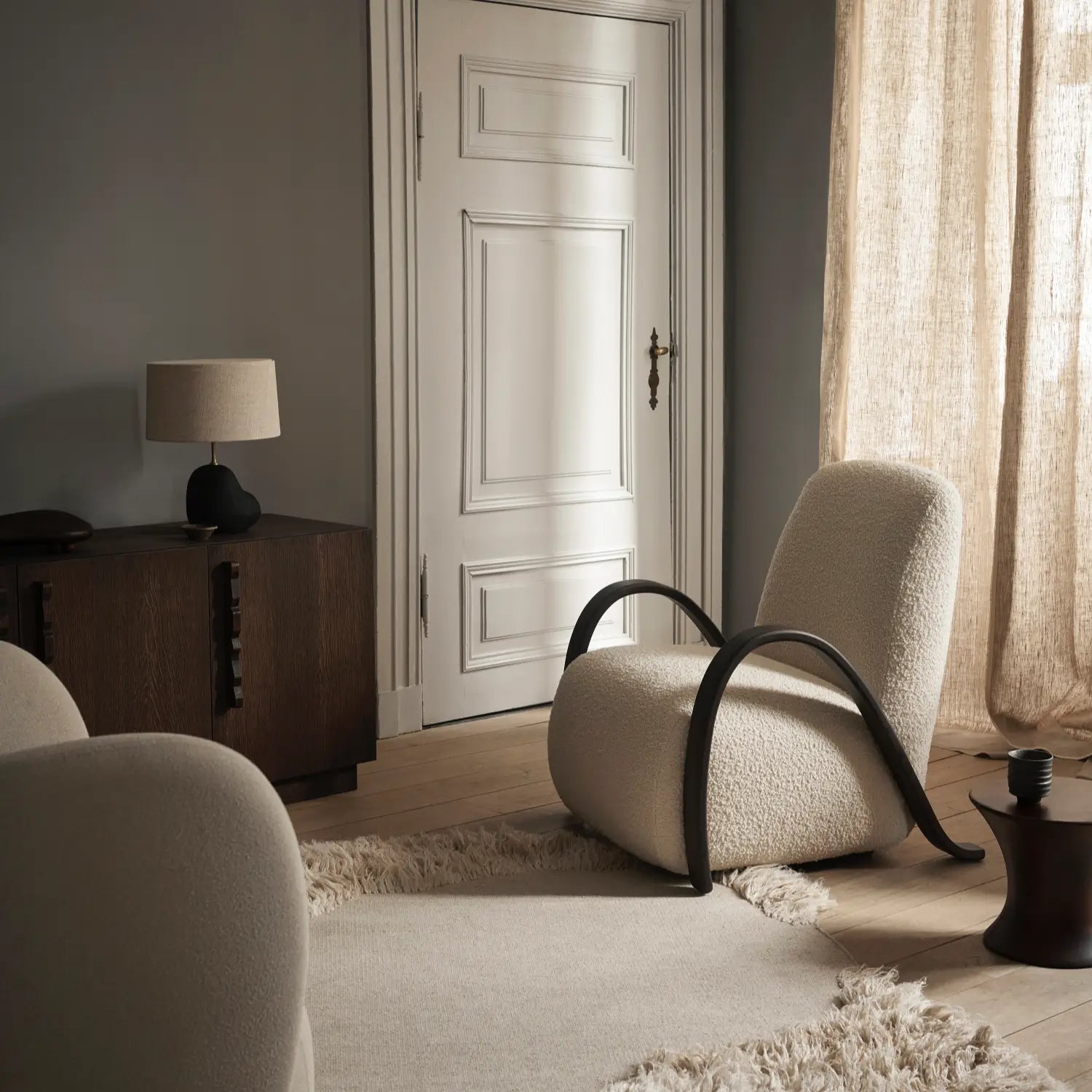 Ferm Living Buur Lounge Chair Nordic Bouclé - Off-White - KANSO