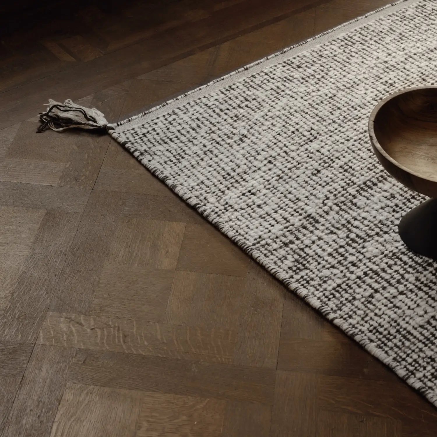 Nordic Knots Boucle Rug - KANSO#Color_Dark Brown