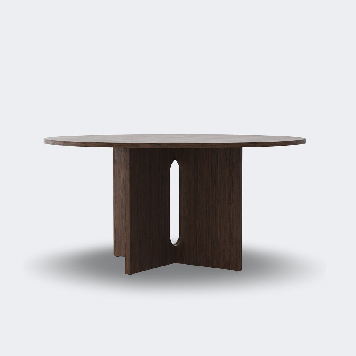 Audo Copenhagen Androgyne Dining Table 59in, Dark Stained Oak Base, Dark Stained Oak Top#Size/Top/Base_59in, Dark Stained Oak Base, Dark Stained Oak Top