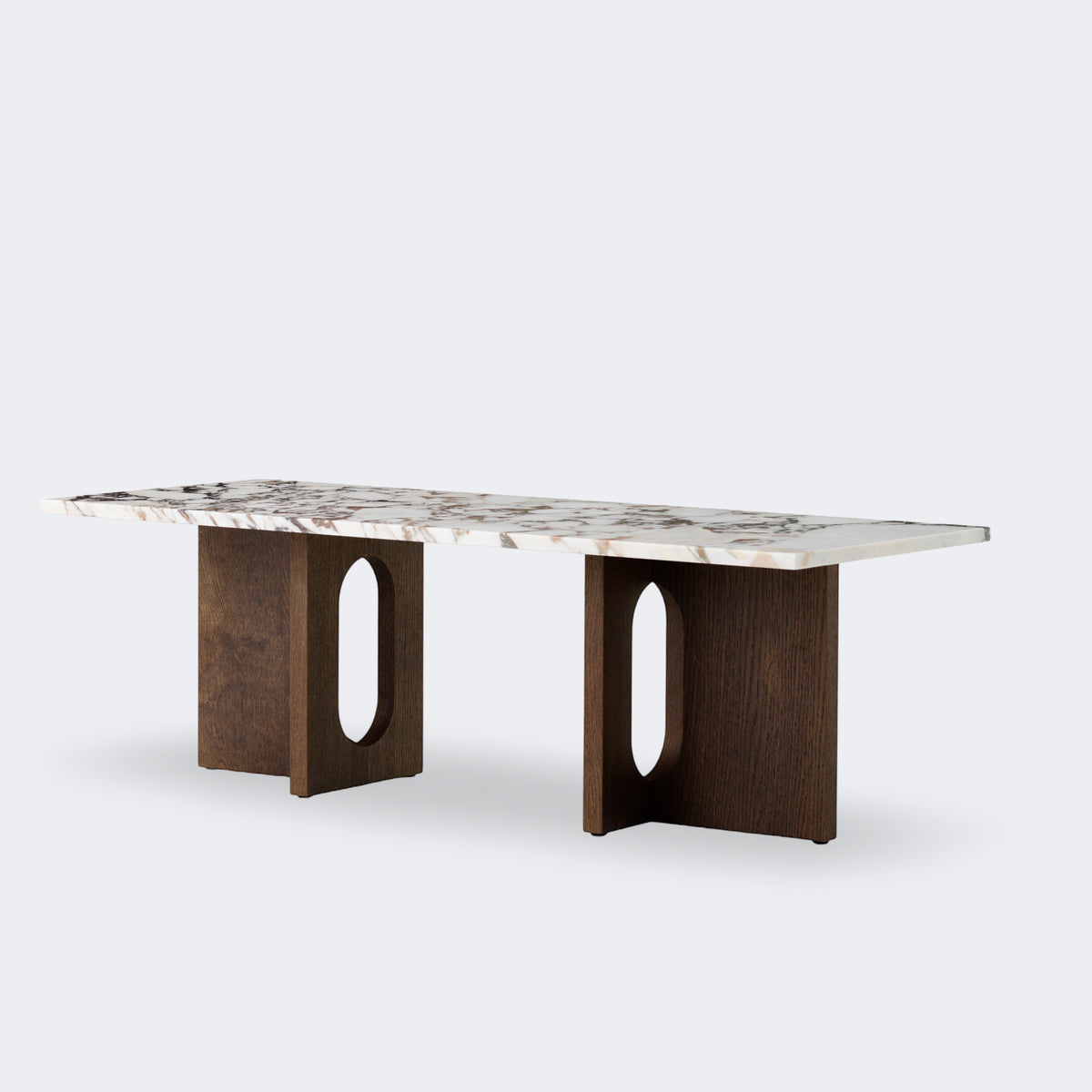 Audo Copenhagen Androgyne Lounge Table Dark Stained Oak Calacatta Viola#Base/Top_Dark Stained Oak/Calacatta Viola