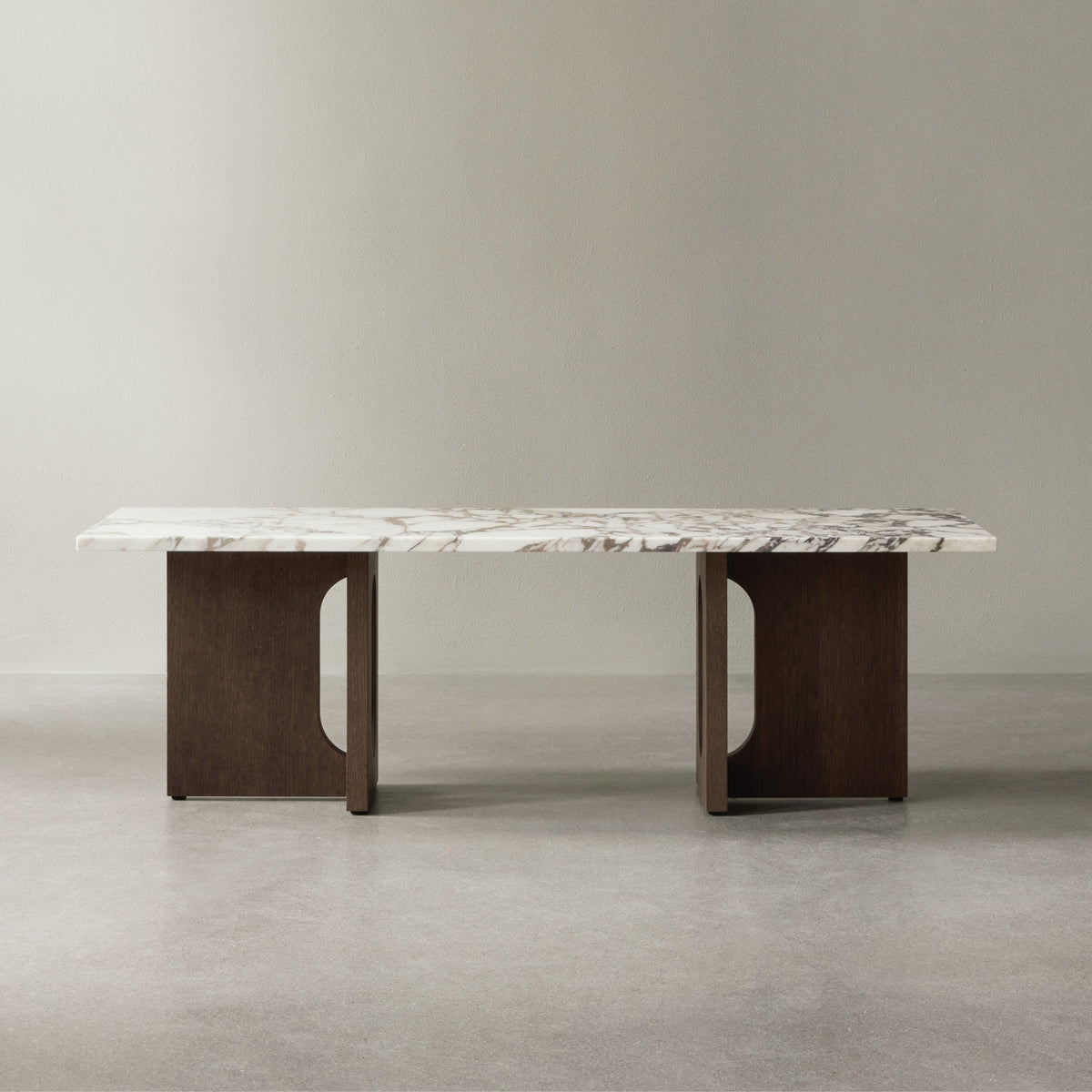 Audo Copenhagen Androgyne Lounge Table Dark Stained Oak Calacatta Viola#Base/Top_Dark Stained Oak/Calacatta Viola