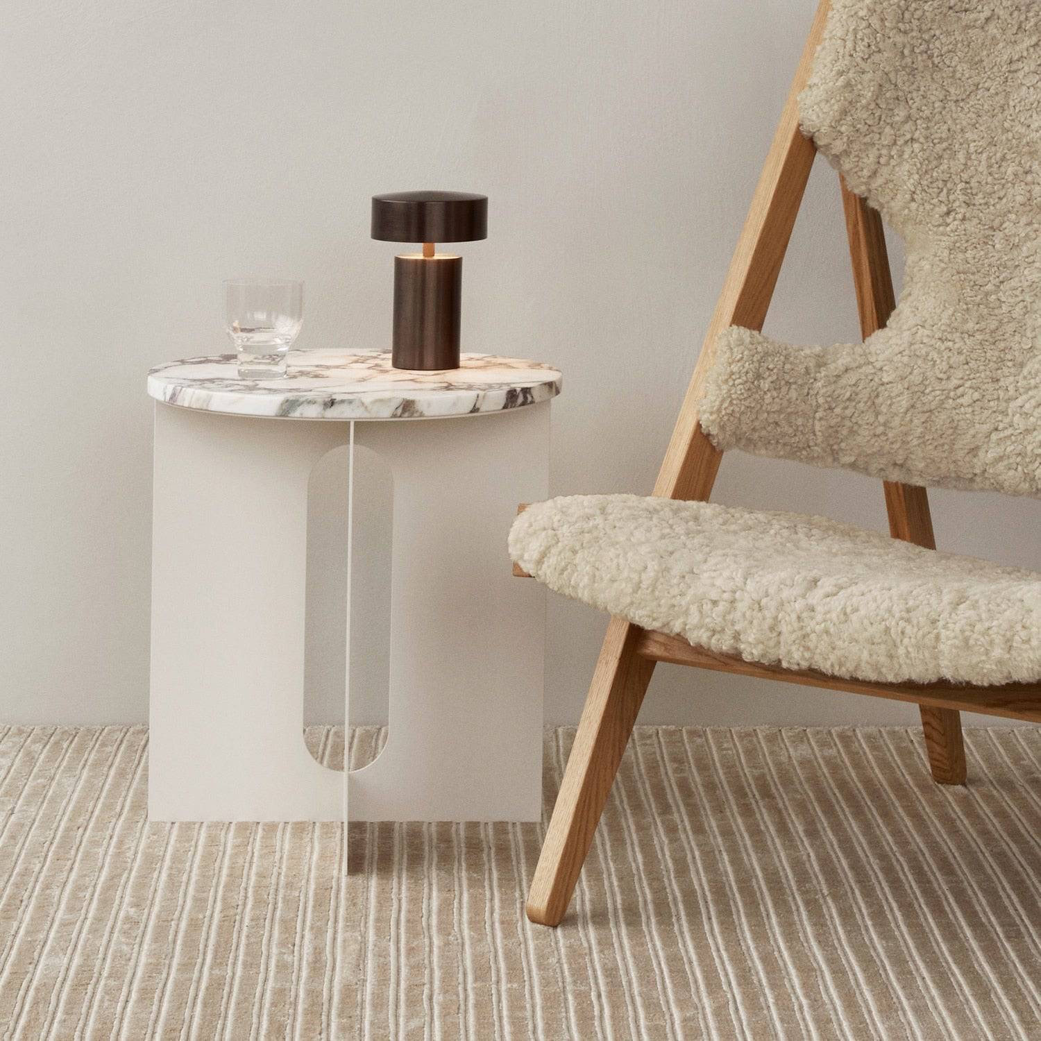 Audo Copenhagen Androgyne Side Table, 16.5in Calacatta Viola - KANSO#Material_Calacatta Viola