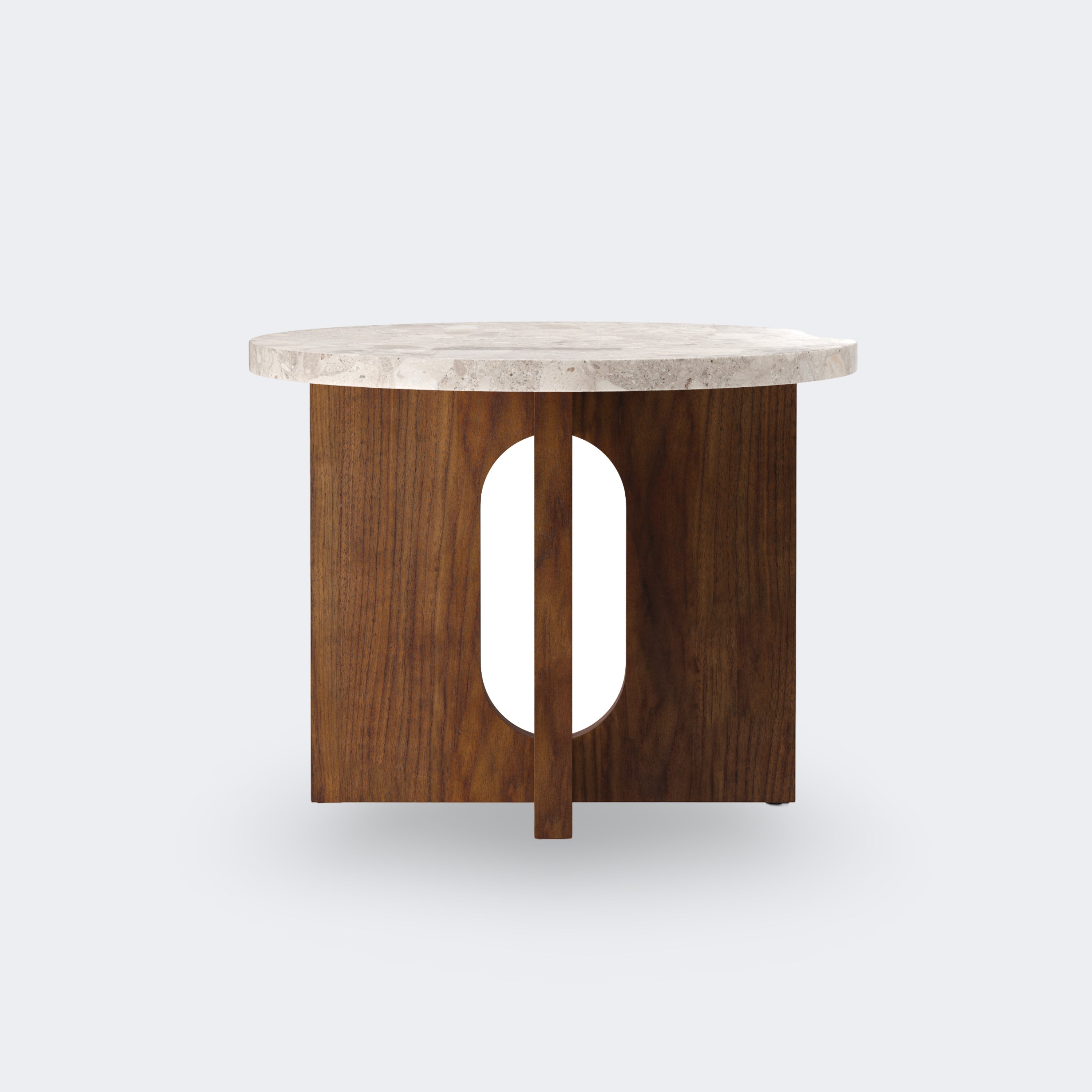 Audo Copenhagen Androgyne Side Table, 20 in. Walnut, Kunis Breccia - KANSO#Select Color_Walnut, Kunis Breccia