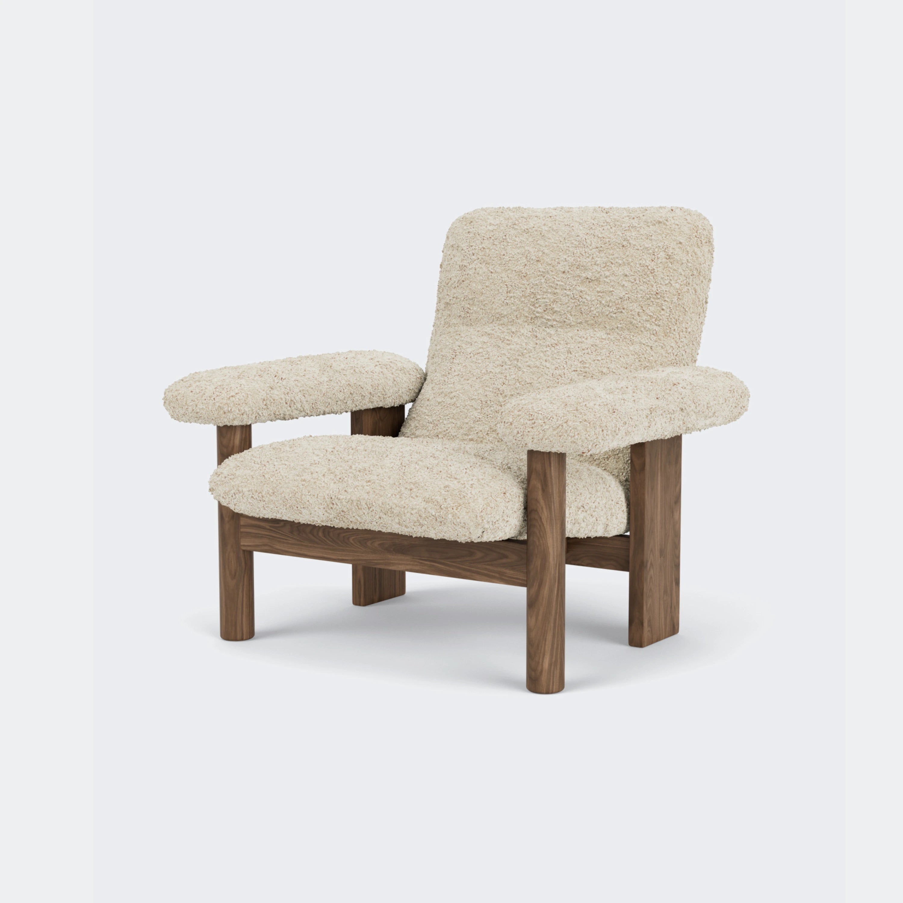 Audo Copenhagen Brasilia Lounge Chair Walnut Sheepskin Nature