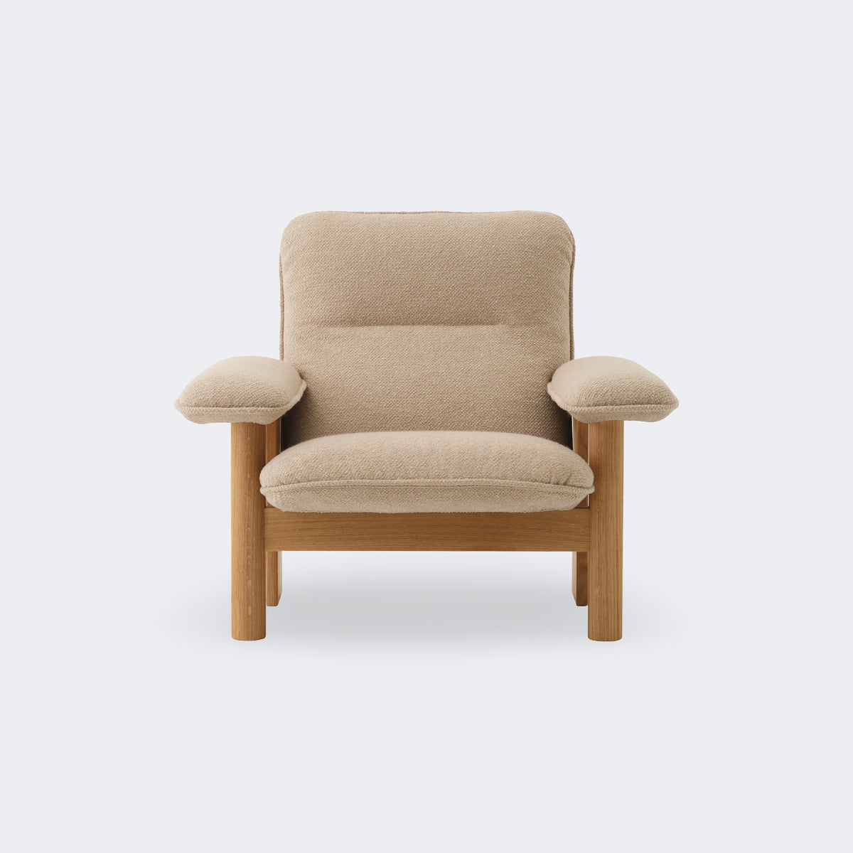 Audo Copenhagen Brasilia Lounge Chair Natural Oak Audo Boucle #02 (Beige) - KANSO