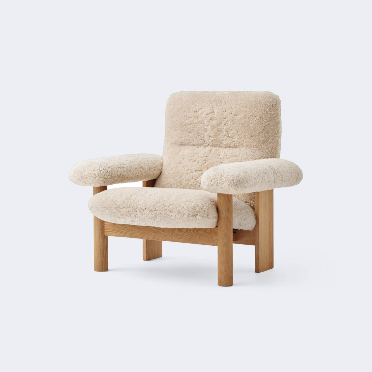 Audo Copenhagen Brasilia Lounge Chair Natural Oak Sheepskin Nature