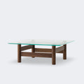 Audo Copenhagen Brasilia Lounge Table Dark Stained Oak Clear Glass