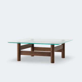 Audo Copenhagen Brasilia Lounge Table Dark Stained Oak Clear Glass
