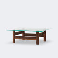 Audo Copenhagen Brasilia Lounge Table Walnut Clear Glass
