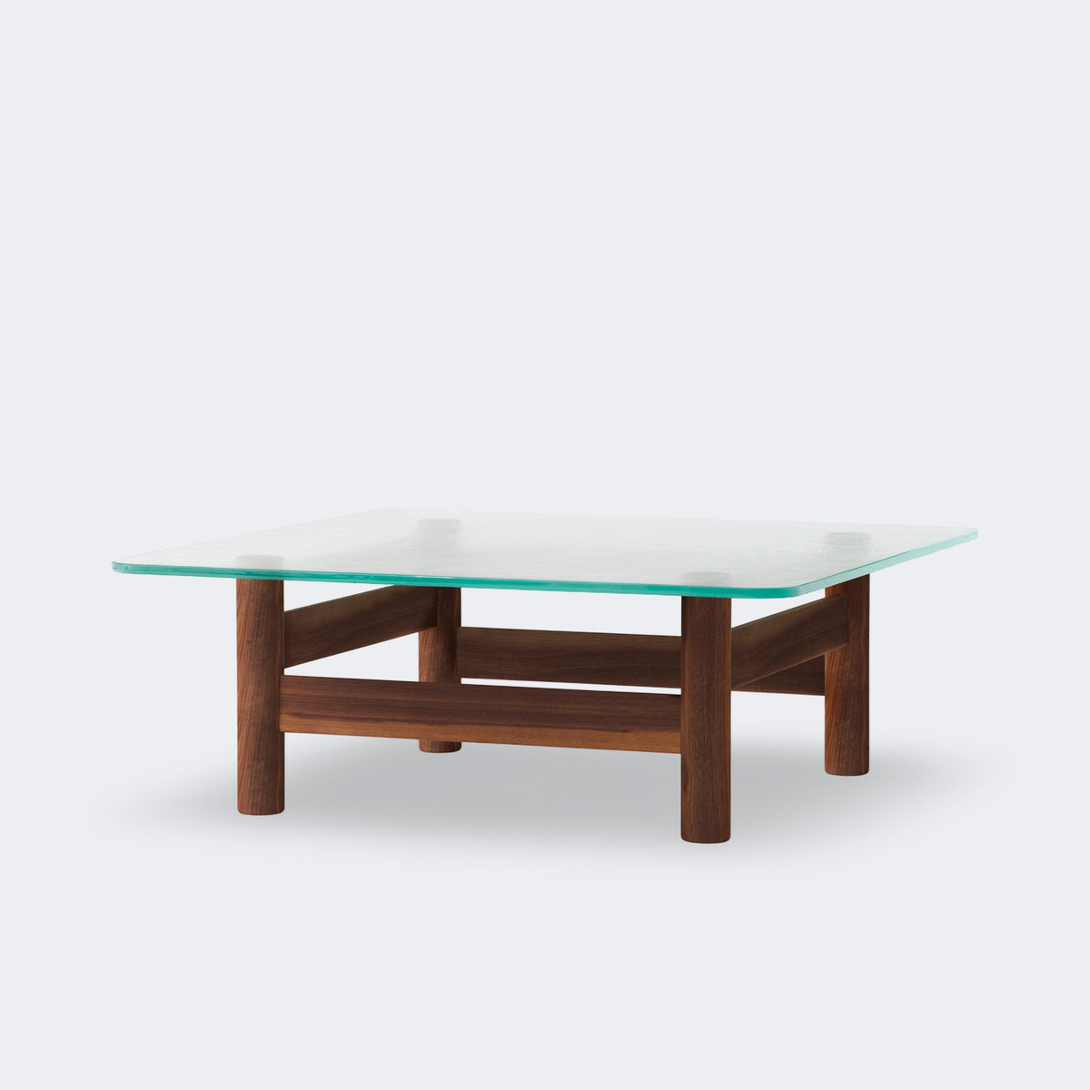 Audo Copenhagen Brasilia Lounge Table Walnut Clear Glass