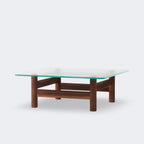 Audo Copenhagen Brasilia Lounge Table Walnut Clear Glass