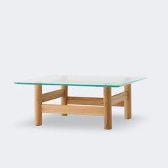 Audo Copenhagen Brasilia Lounge Table Natural Oak Clear Glass