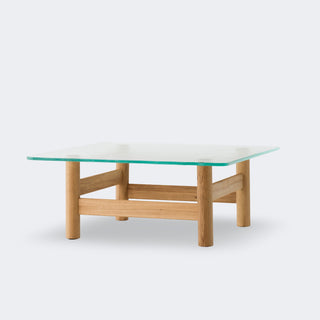 Audo Copenhagen Brasilia Lounge Table Natural Oak Clear Glass
