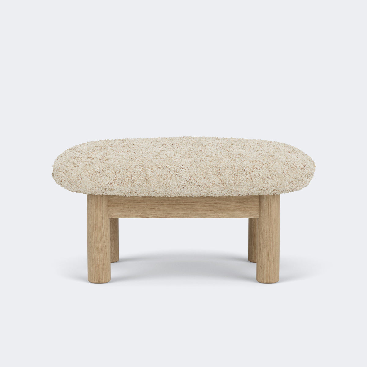 Audo Copenhagen Brasilia Ottoman Natural Oak Sheepskin Nature