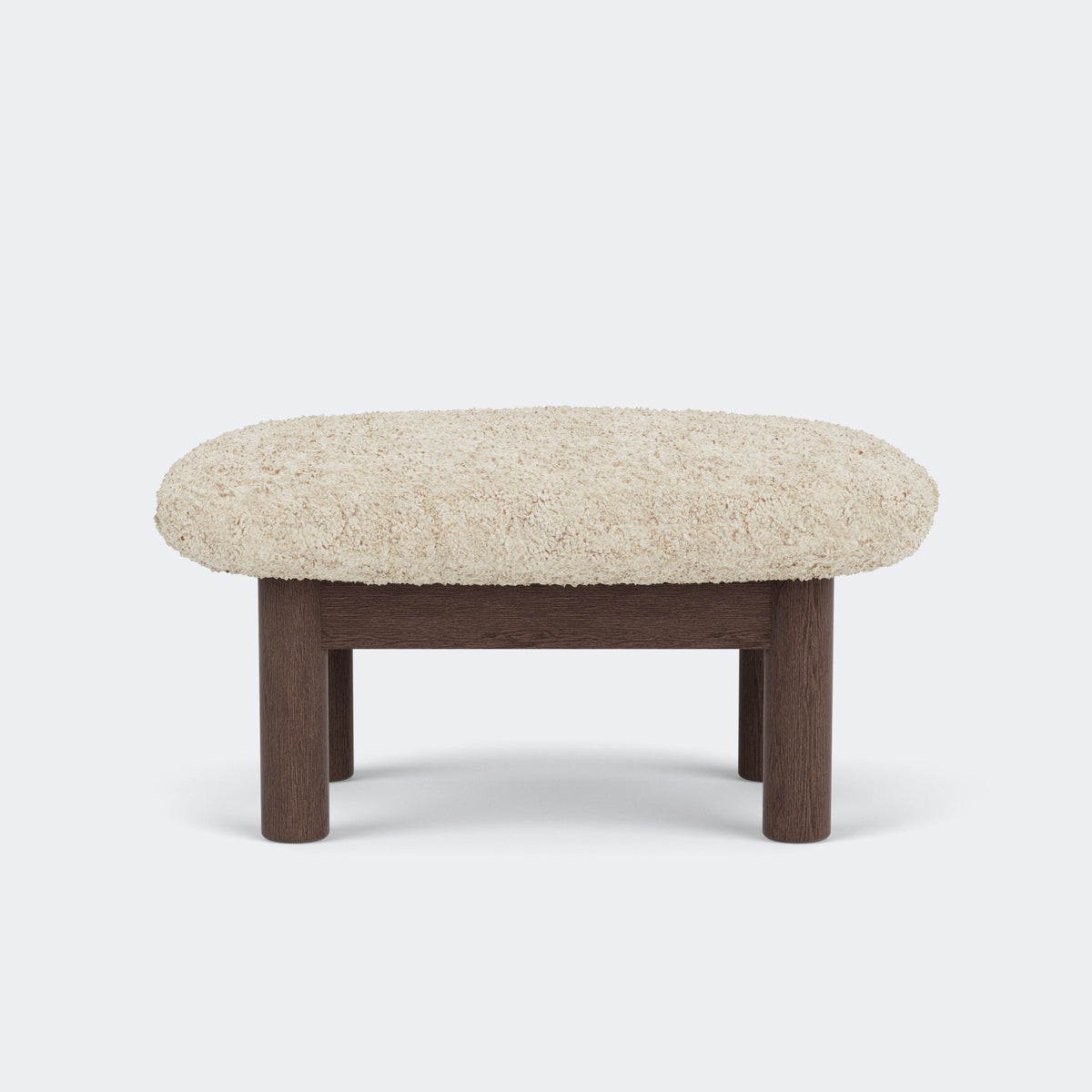 Audo Copenhagen Brasilia Ottoman Dark Stained Oak Sheepskin Nature