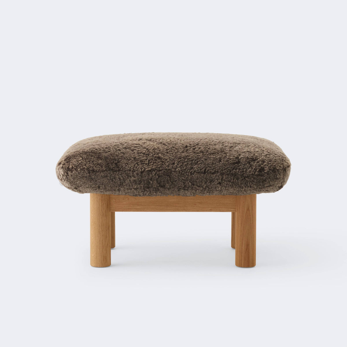 Audo Copenhagen Brasilia Ottoman Natural Oak Sheepskin Root