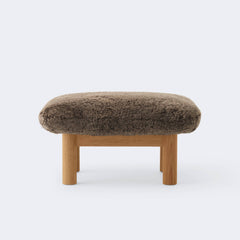 Audo Copenhagen Brasilia Ottoman Natural Oak Sheepskin Root