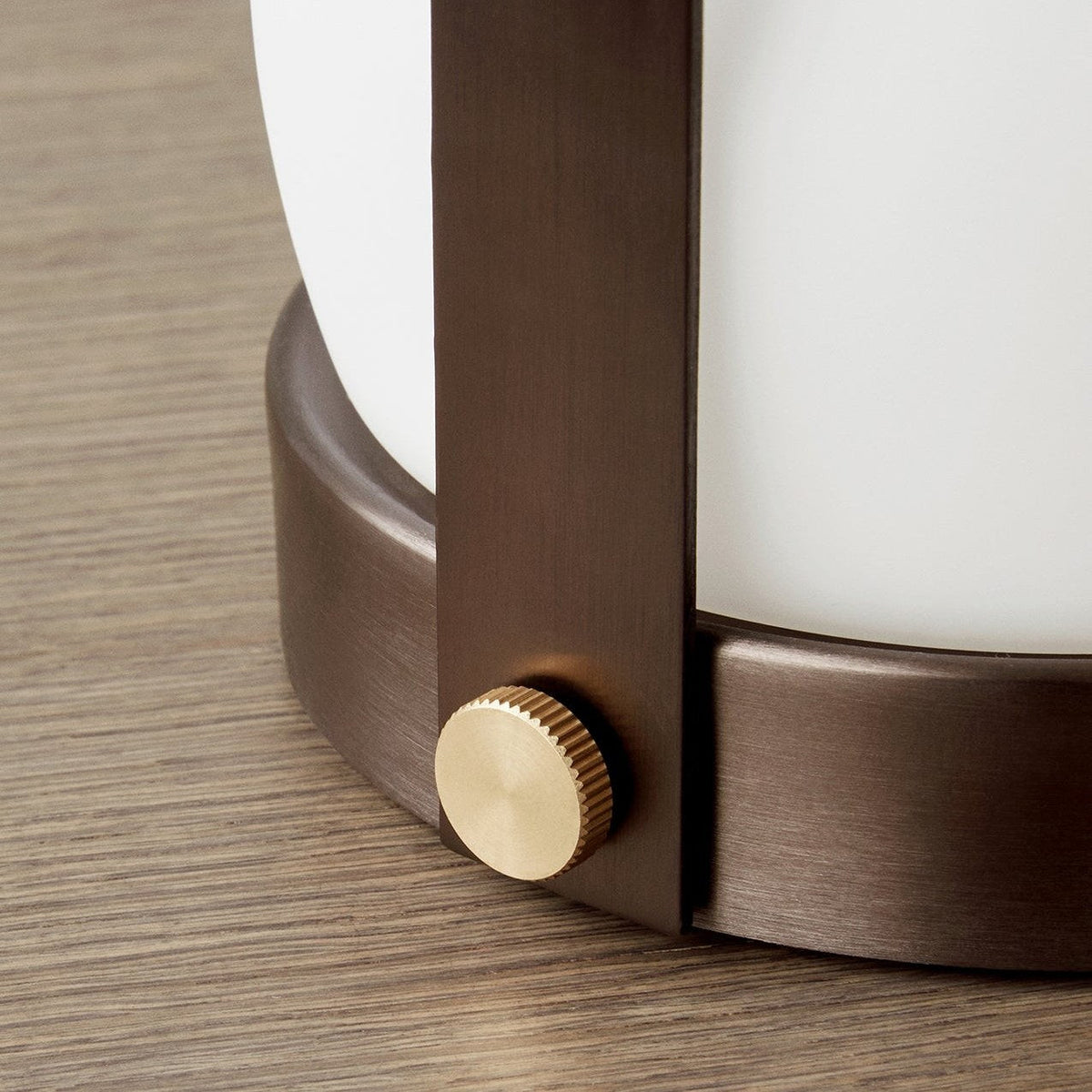 Audo Copenhagen Carrie LED Lamp Bronzed Brass base and brass knob detail - KANSO#Color_Bronzed Brass