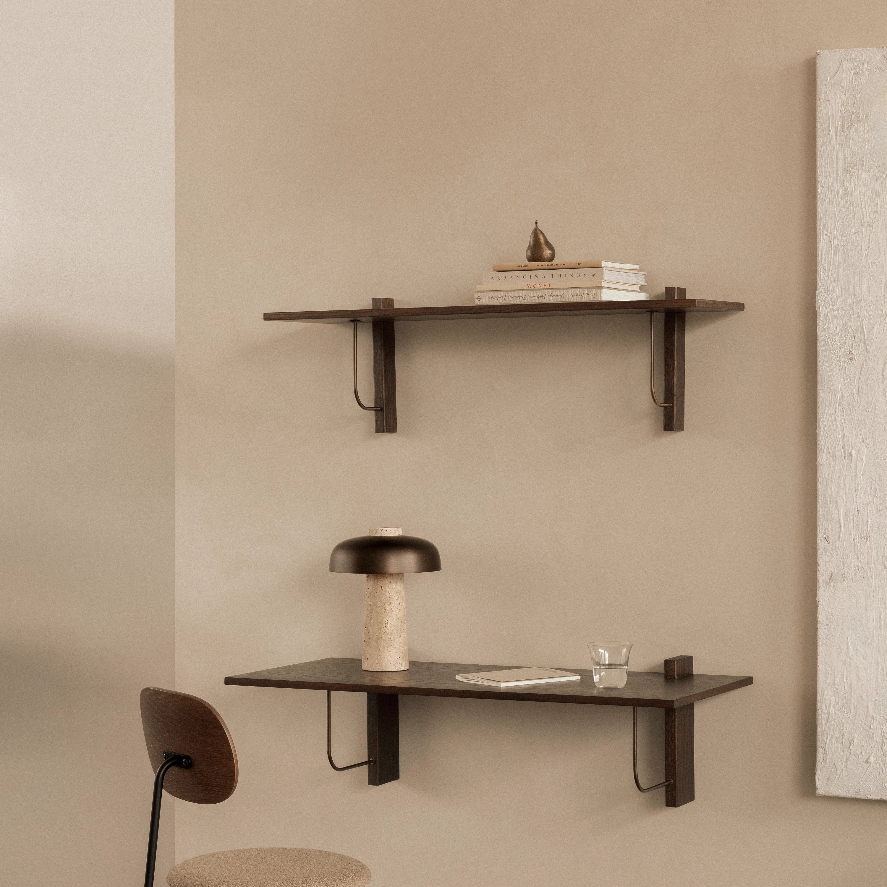 Audo Copenhagen Corbel Shelf, Long Dark Stained Oak#Material_Dark Stained Oak