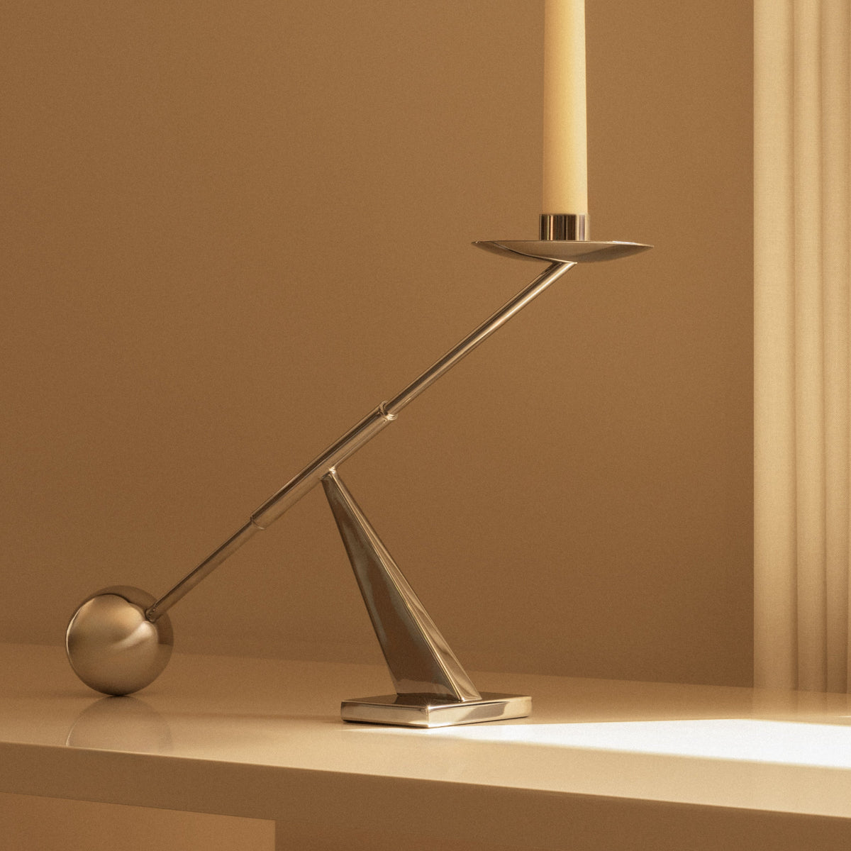 Audo Copenhagen Interconnect Candle Holder, Small Stainless Steel#Material_Stainless Steel