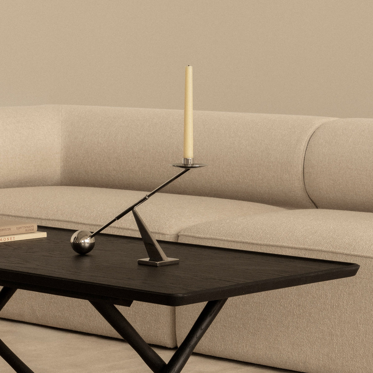 Audo Copenhagen Interconnect Candle Holder, Small Stainless Steel#Material_Stainless Steel