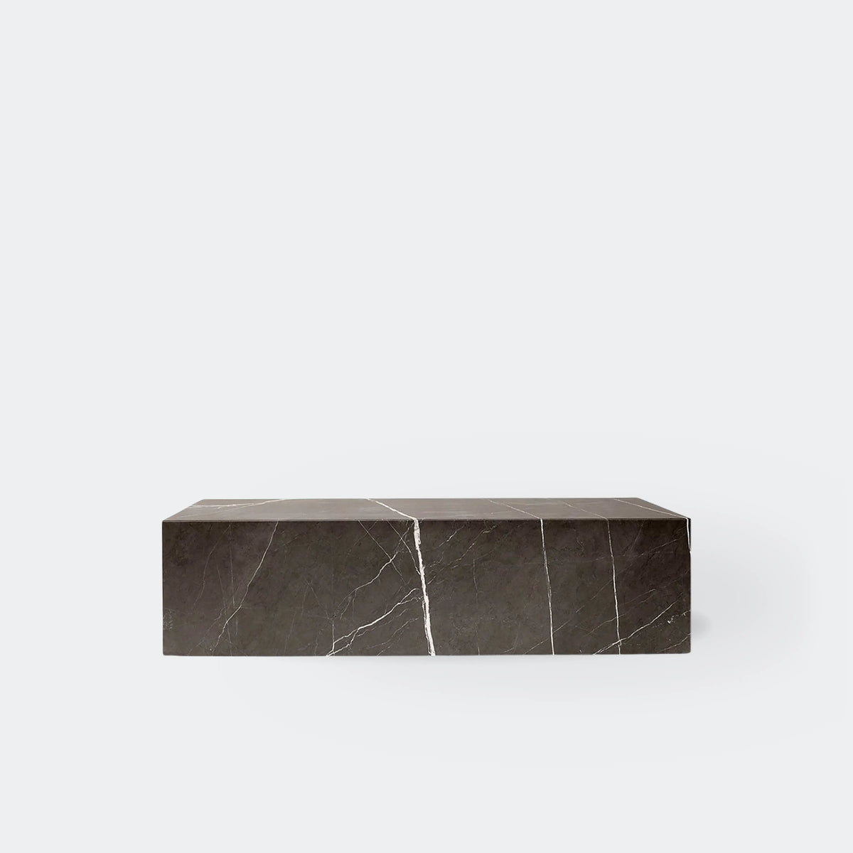 Audo Copenhagen Marble Plinth Coffee Table, Low Grey Kendzo Marble#Color_Grey Kendzo Marble
