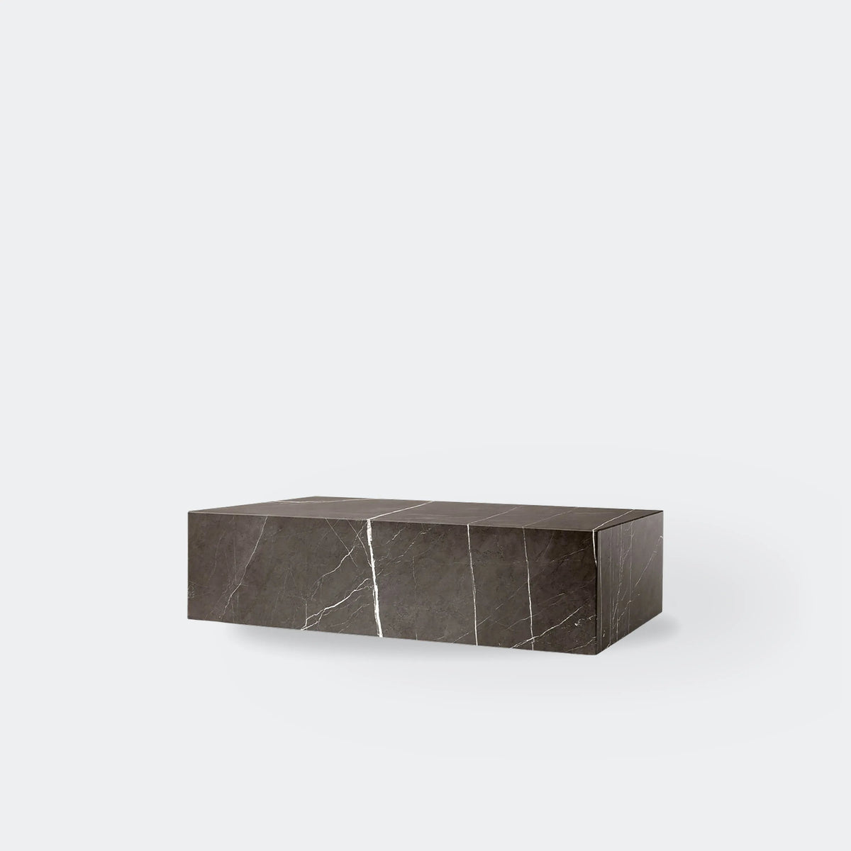 Audo Copenhagen Marble Plinth Coffee Table, Low Grey Kendzo Marble#Color_Grey Kendzo Marble