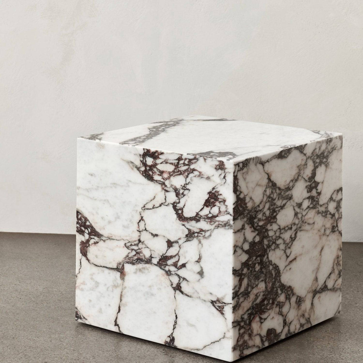 Audo Copenhagen Marble Plinth, Cubic Rose Marble - KANSO#Color_Rose Marble