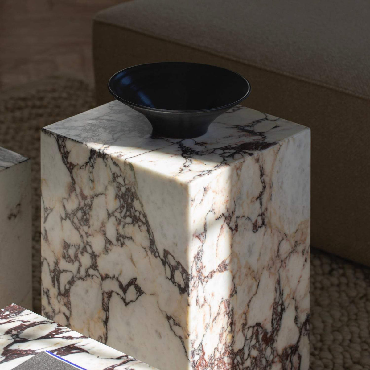 Audo Copenhagen Marble Plinth, Tall Rose Marble - KANSO#Color_Rose Marble