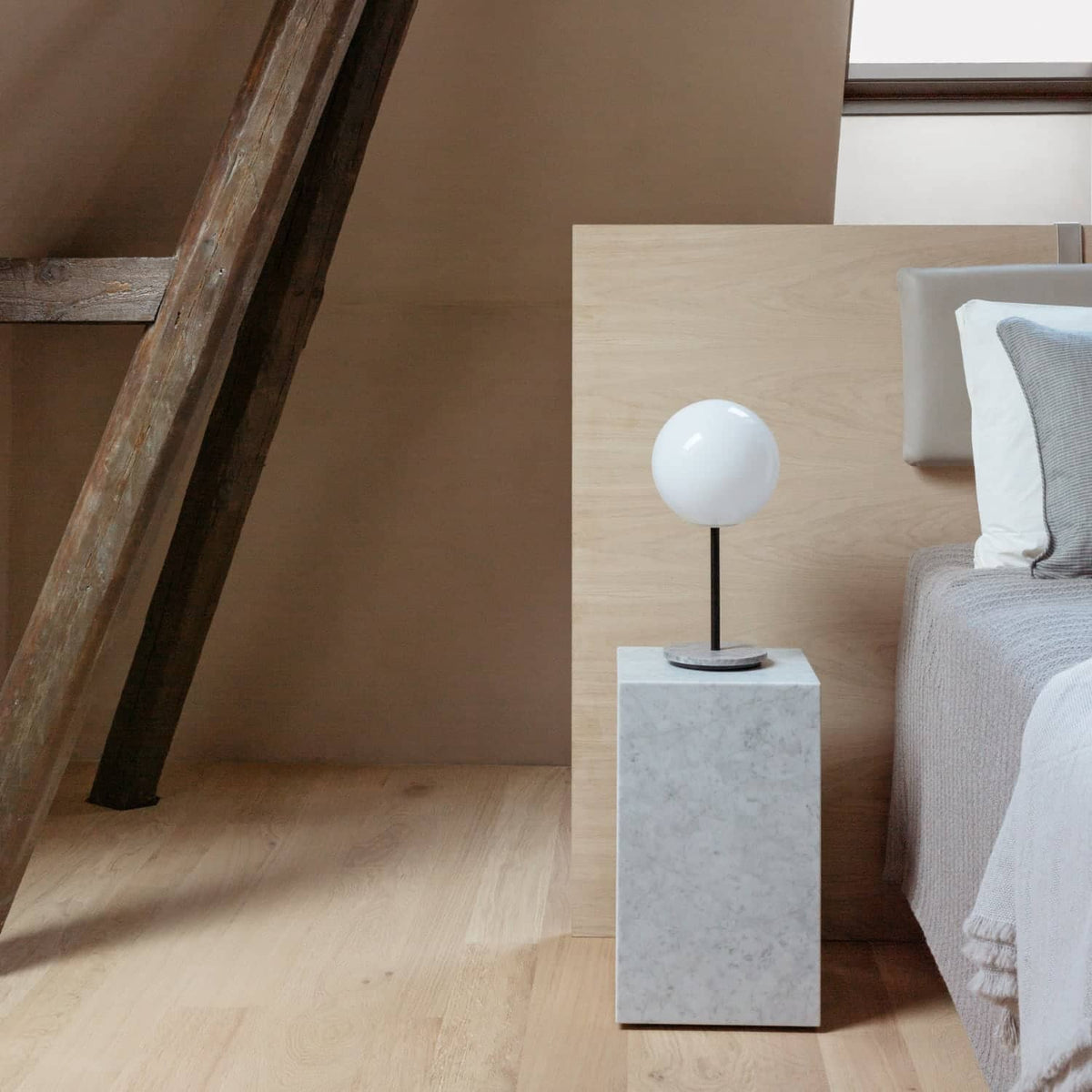 Audo Copenhagen Marble Plinth, Tall Black Marble - KANSO#Color_White Marble