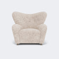 Audo Copenhagen The Tired Man Lounge Chair Smoked Oak Sheepskin Moonlight