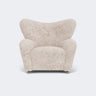 Audo Copenhagen The Tired Man Lounge Chair Smoked Oak Sheepskin Moonlight