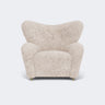 Audo Copenhagen The Tired Man Lounge Chair Natural Oak Sheepskin Moonlight