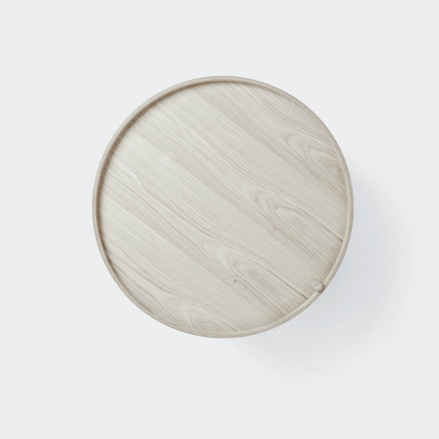 Audo Copenhagen Turning Table Natural Oak/Black Chrome - KANSO#Finish_Natural Oak/Black Chrome