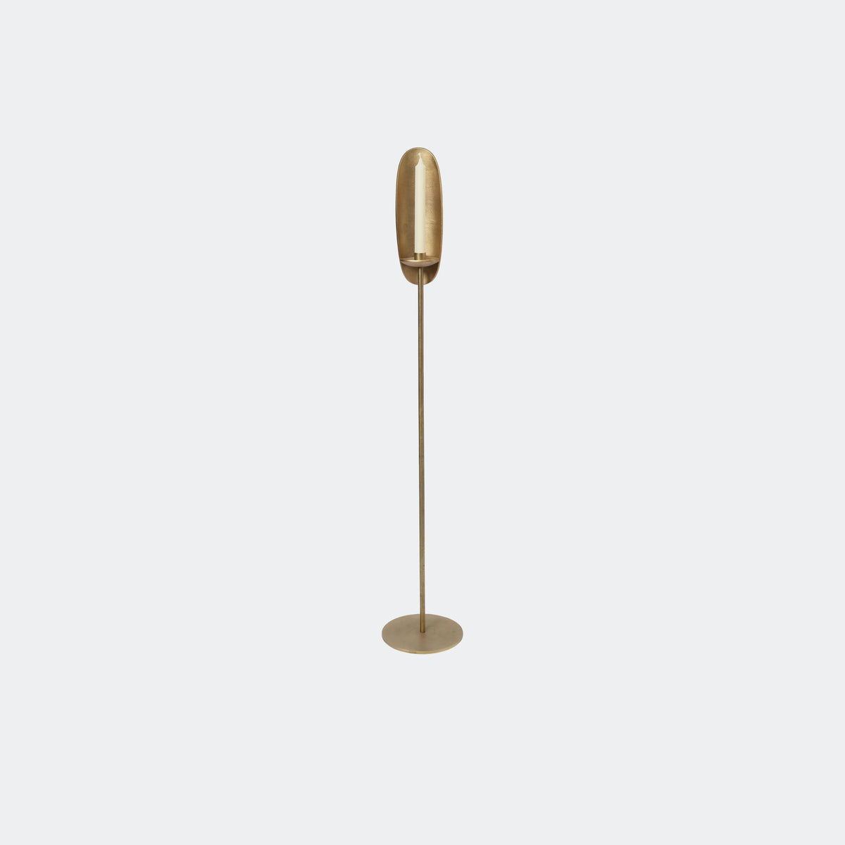 ferm Living Agapé Floor Candle Holder, Brass Finish - KANSO#Color_Brass Finish