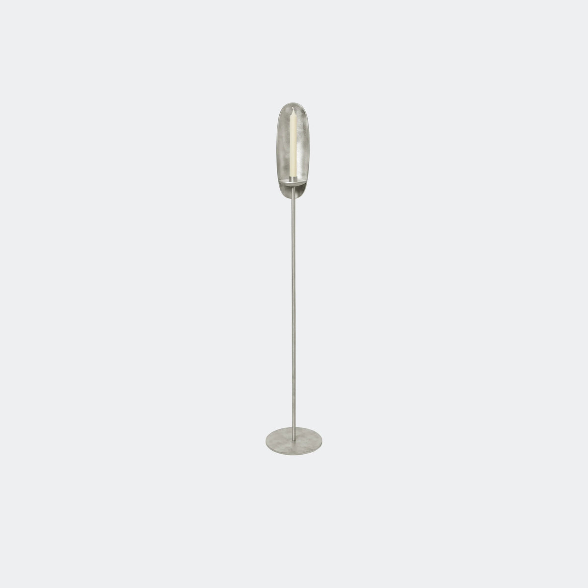 ferm Living Agapé Floor Candle Holder, Aluminium - KANSO#Color_Aluminium