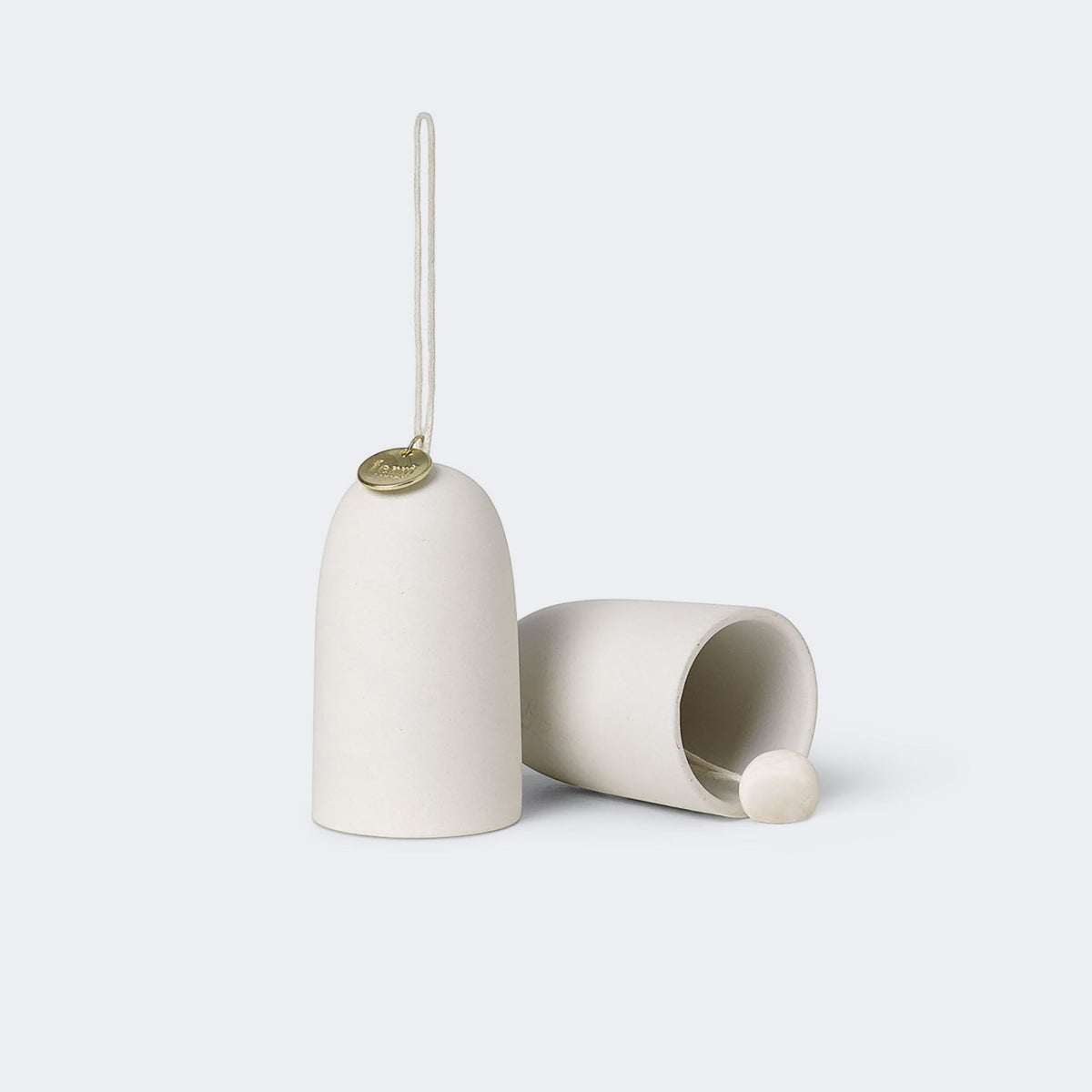 Ferm Living Bell Ceramic Ornaments - Set of 2 Off-White#Color_Off-White